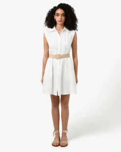 Forcast Ami Linen Mini Beach Dress Ivory Outlet