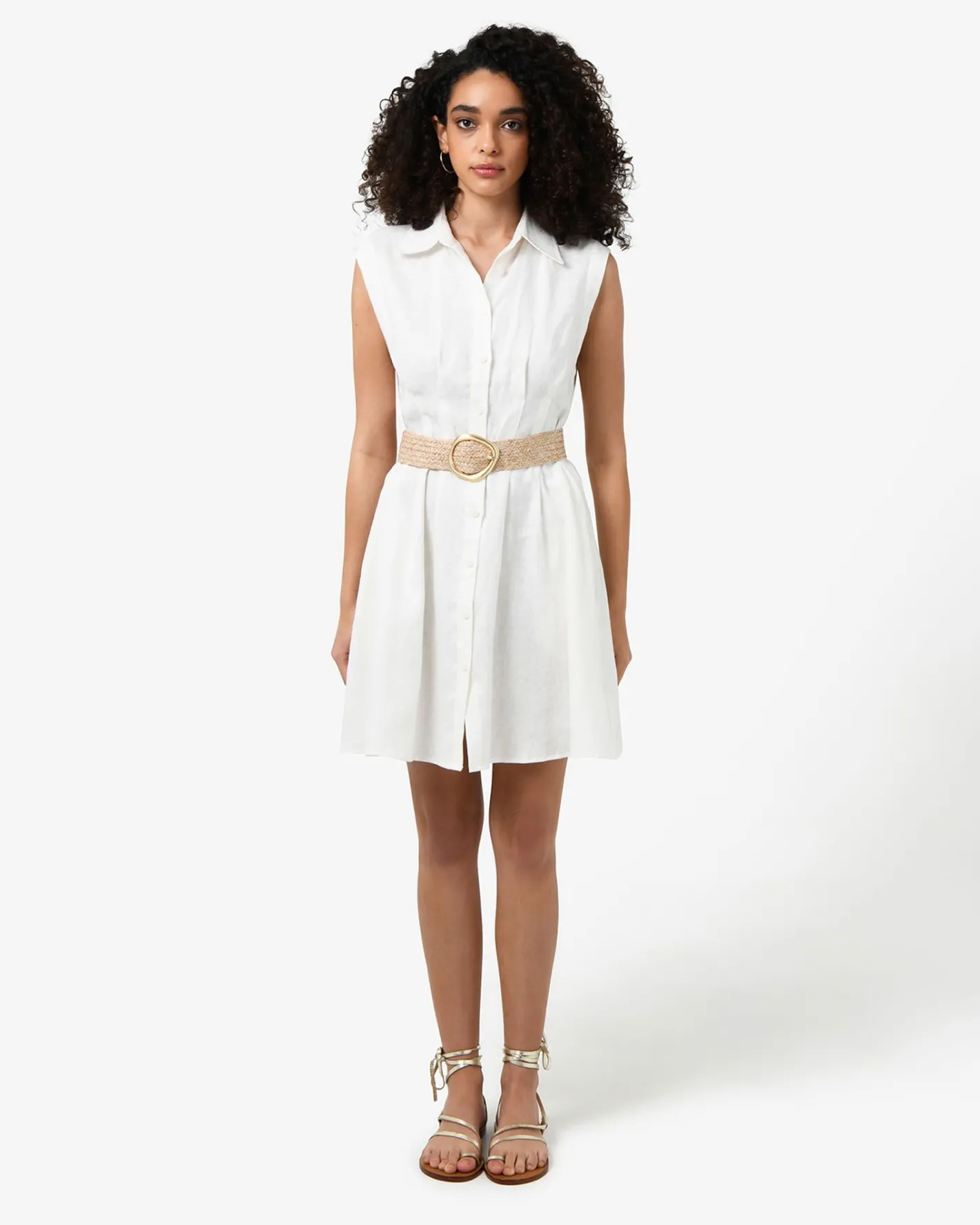 Forcast Ami Linen Mini Beach Dress Ivory Outlet