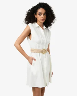Forcast Ami Linen Mini Beach Dress Ivory Outlet
