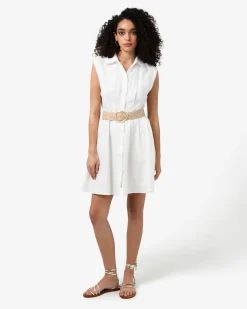 Forcast Ami Linen Mini Beach Dress Ivory Outlet