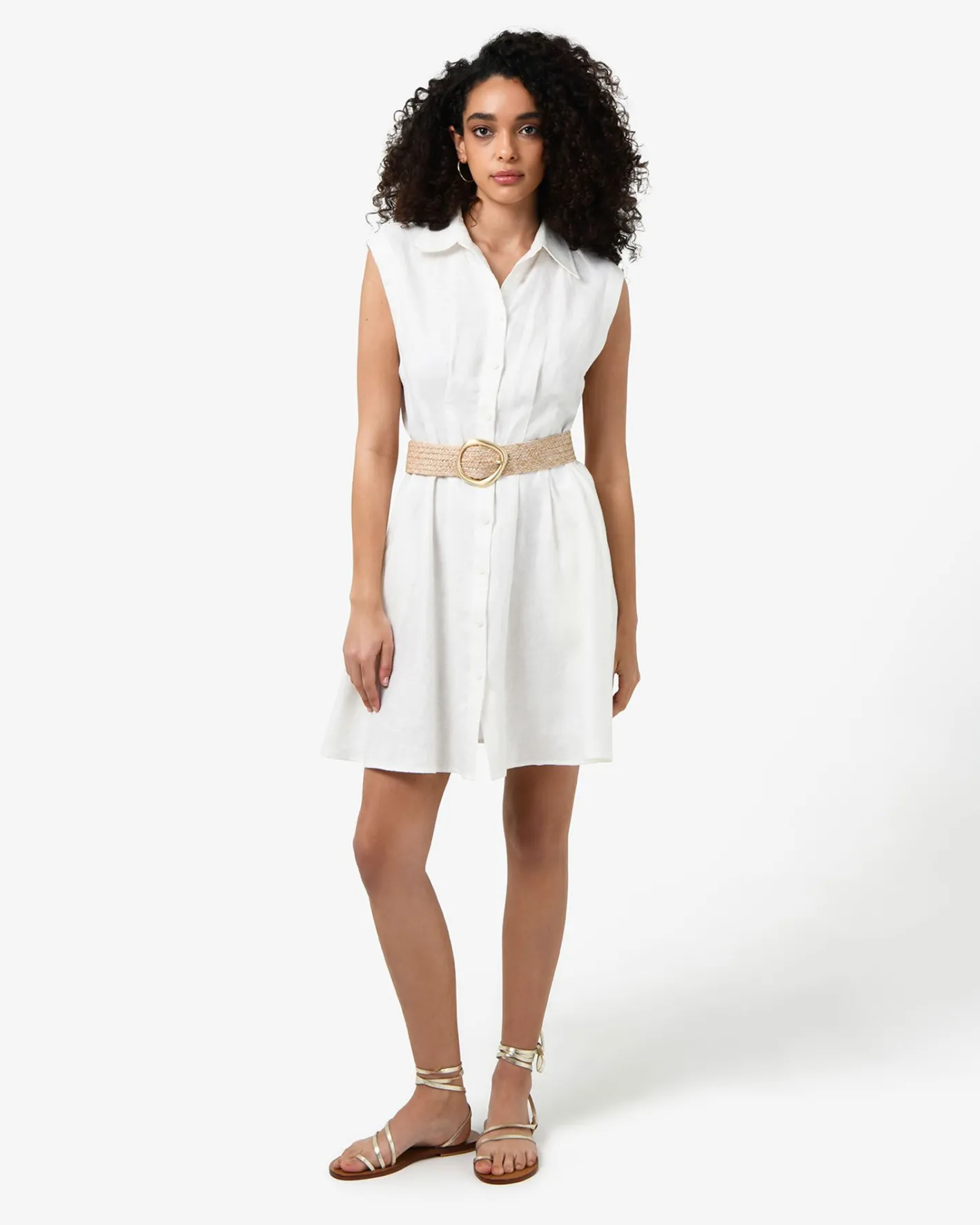 Forcast Ami Linen Mini Beach Dress Ivory Outlet