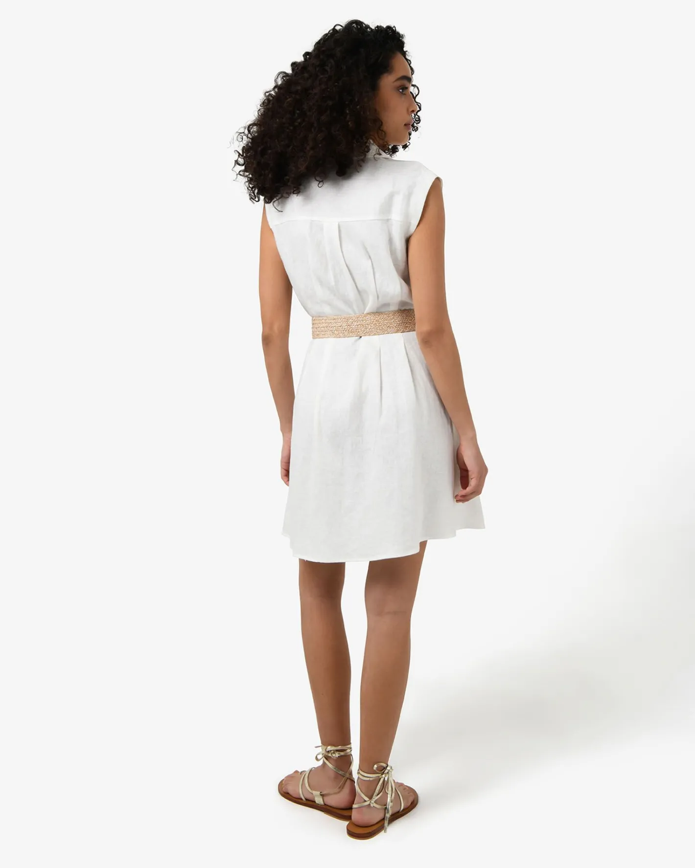 Forcast Ami Linen Mini Beach Dress Ivory Outlet