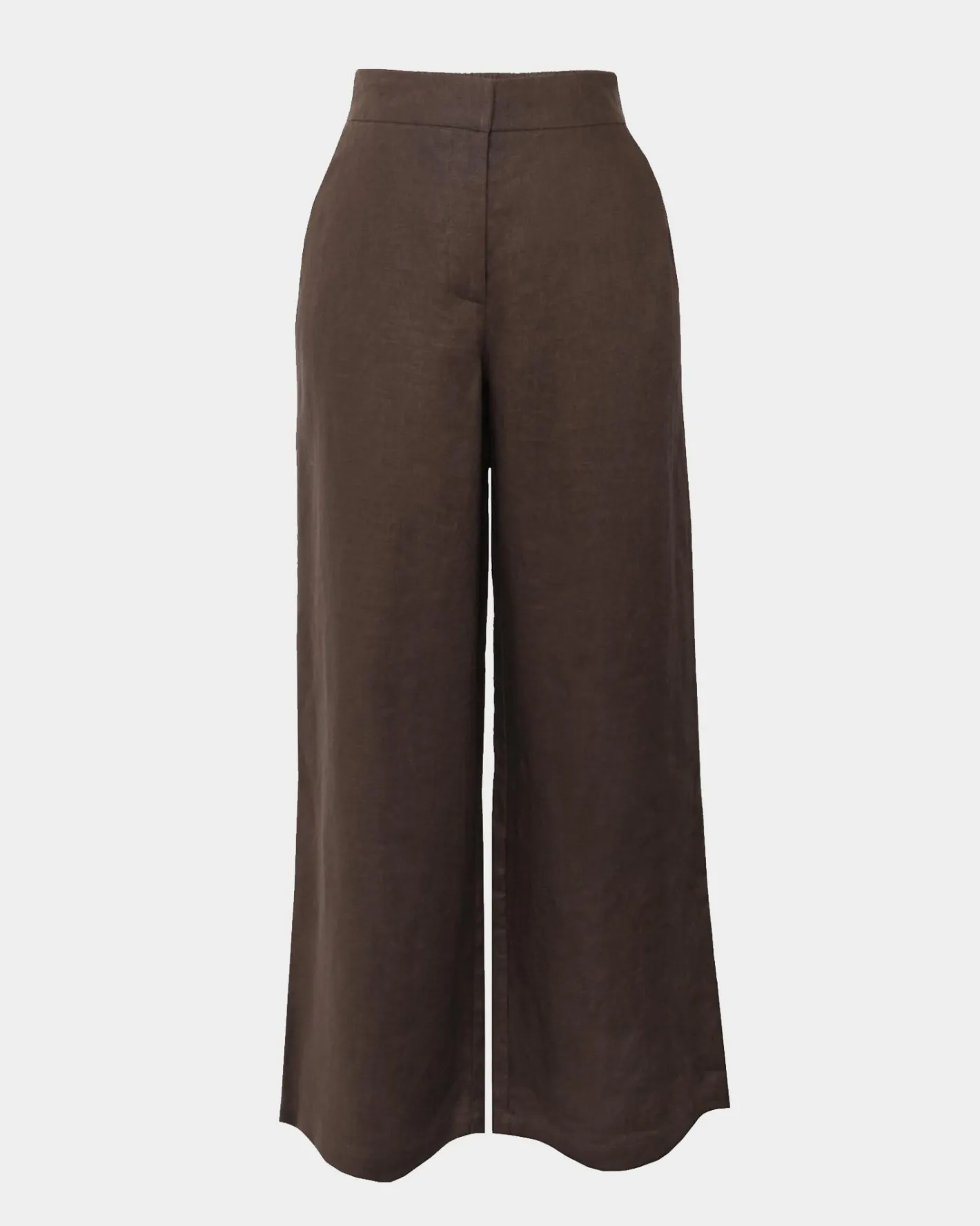 Forcast Ami Wide Leg Linen Pants Brown Sale