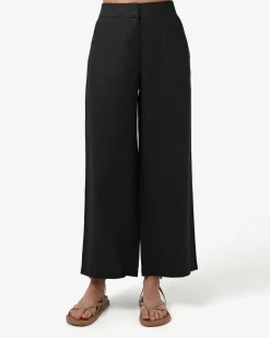 Forcast Ami Wide Leg Linen Pants Black Best
