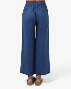 Forcast Ami Wide Leg Linen Pants Egyptian Blue Hot
