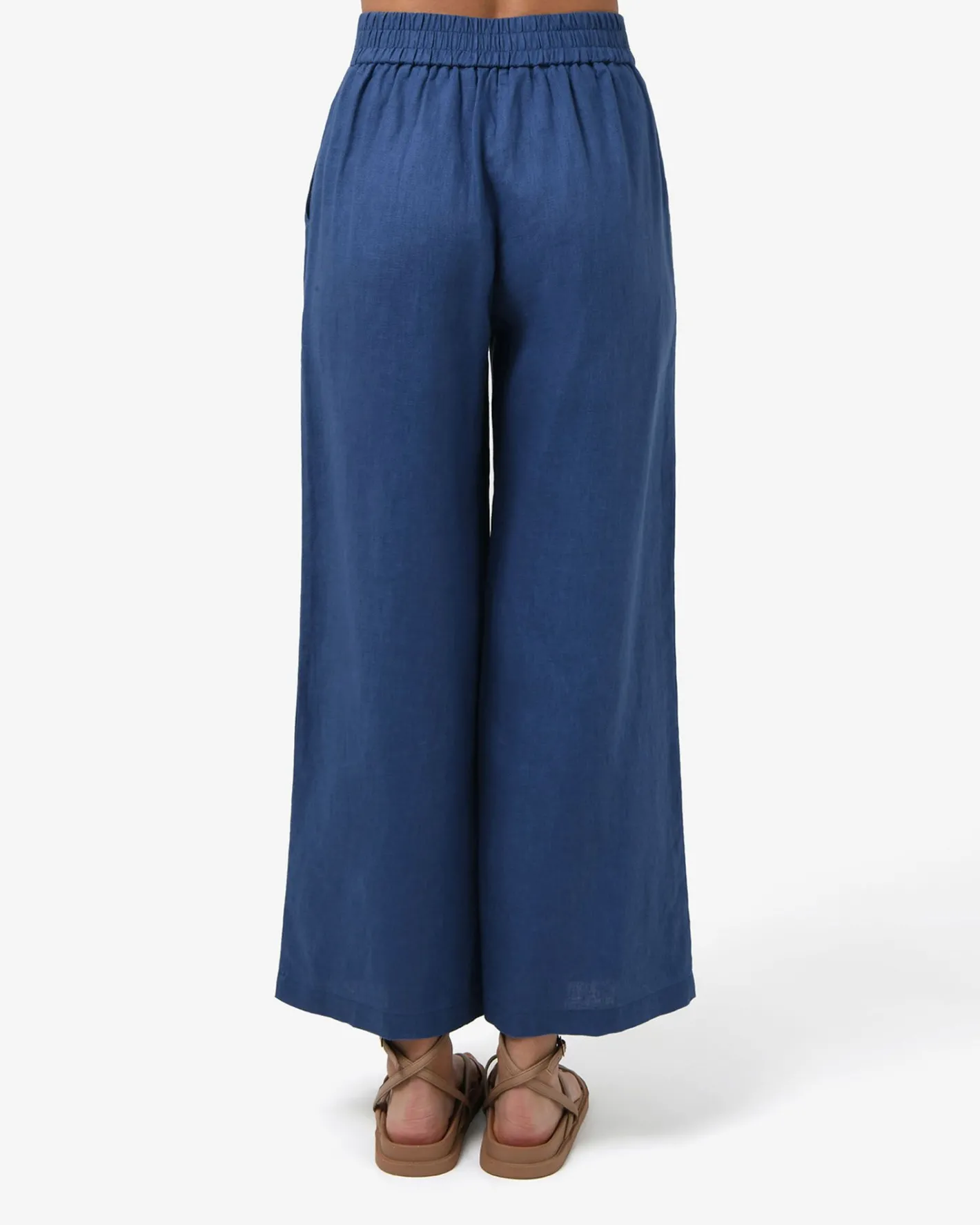 Forcast Ami Wide Leg Linen Pants Egyptian Blue Hot