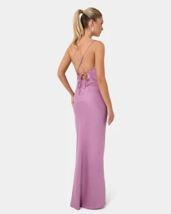 Forcast Anaise Backless Maxi Dress Rose Purple Clearance