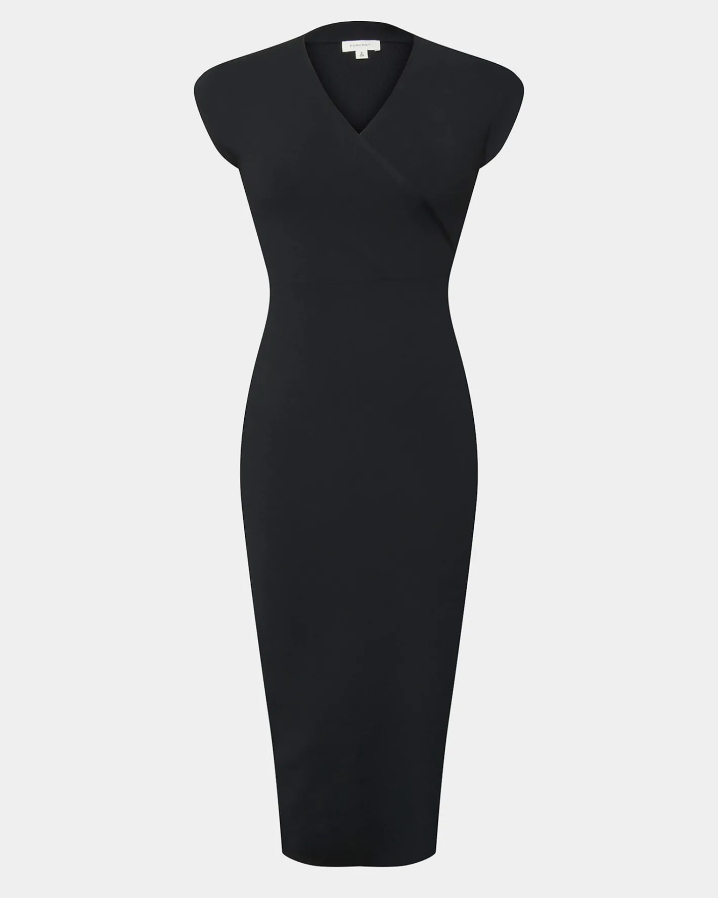 Forcast Ani Cross Over Knit Dress Black Clearance
