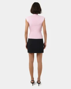 Forcast Ani Wrap Knit Top Pink Online