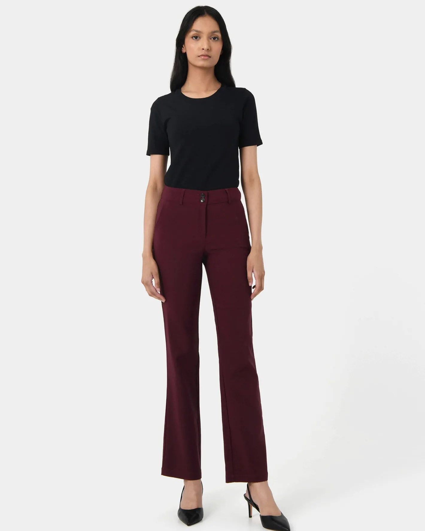 Forcast Annalee Classic Pants Maroon Hot