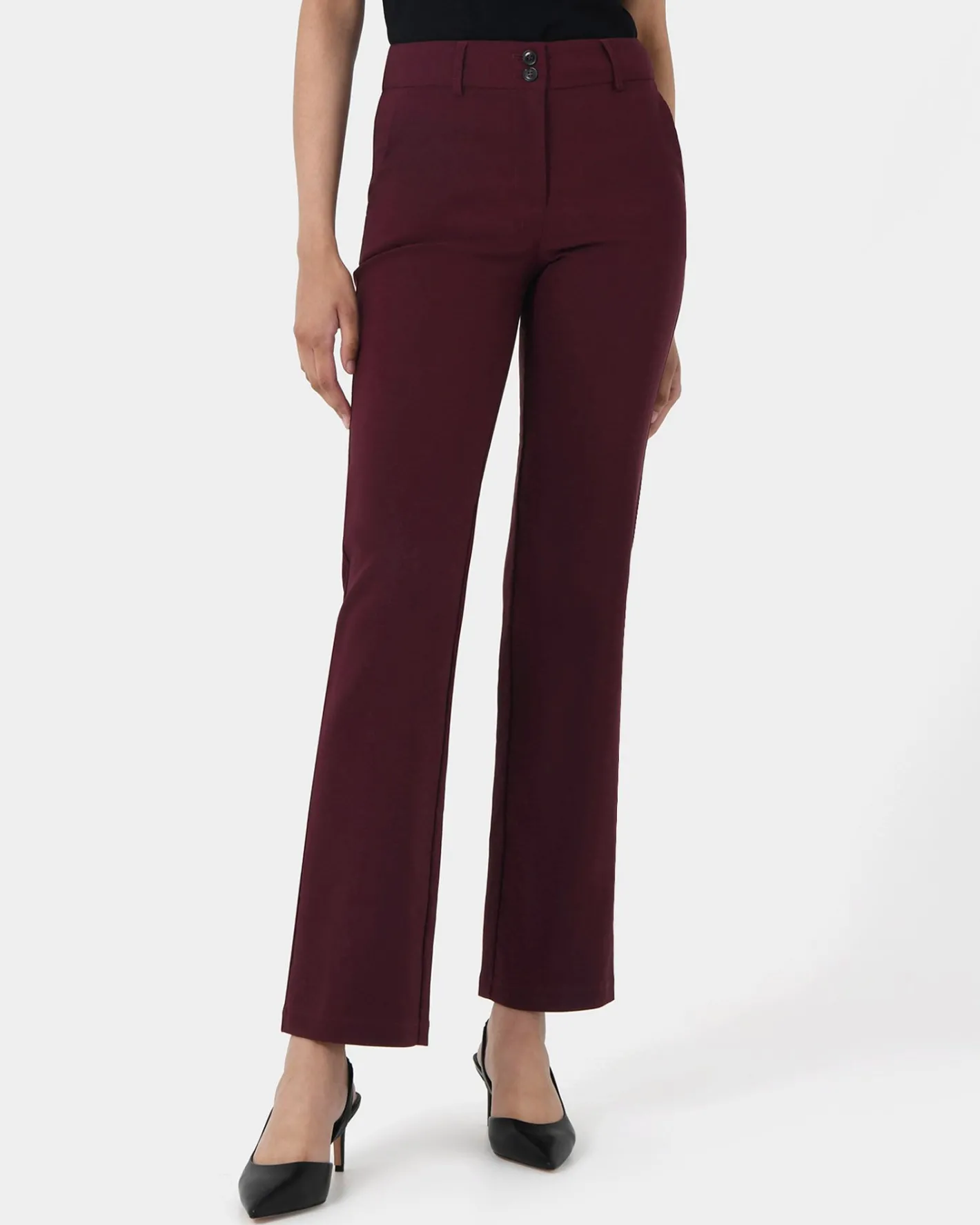 Forcast Annalee Classic Pants Maroon Hot
