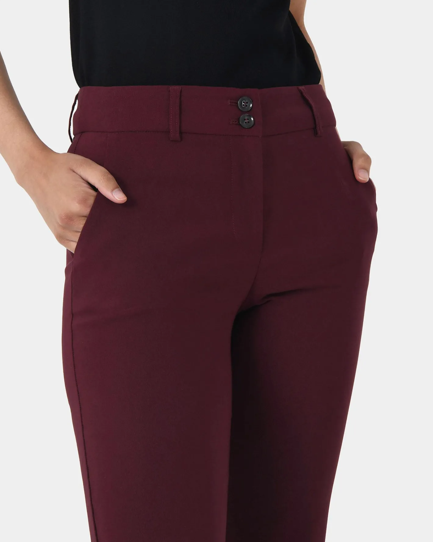 Forcast Annalee Classic Pants Maroon Hot