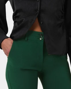 Forcast Annalee Classic Pants Green Hot