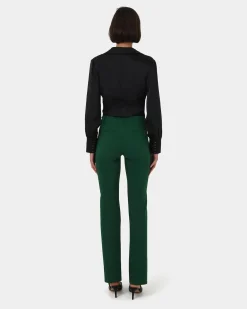 Forcast Annalee Classic Pants Green Hot