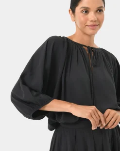 Forcast Annalia Dolman Sleeve Top Black Clearance