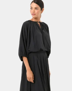 Forcast Annalia Dolman Sleeve Top Black Clearance