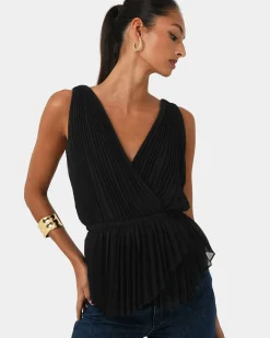 Forcast Arina Pleated Top Black Best