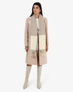 Forcast Ashley Fringe Scarf Khaki & Beige Sale