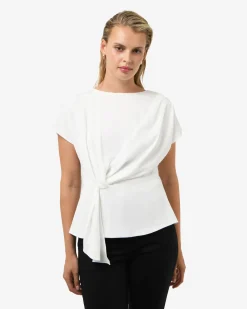 Forcast Athena Draped Top Ivory