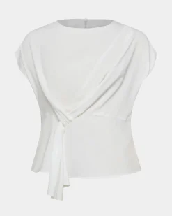 Forcast Athena Draped Top Ivory