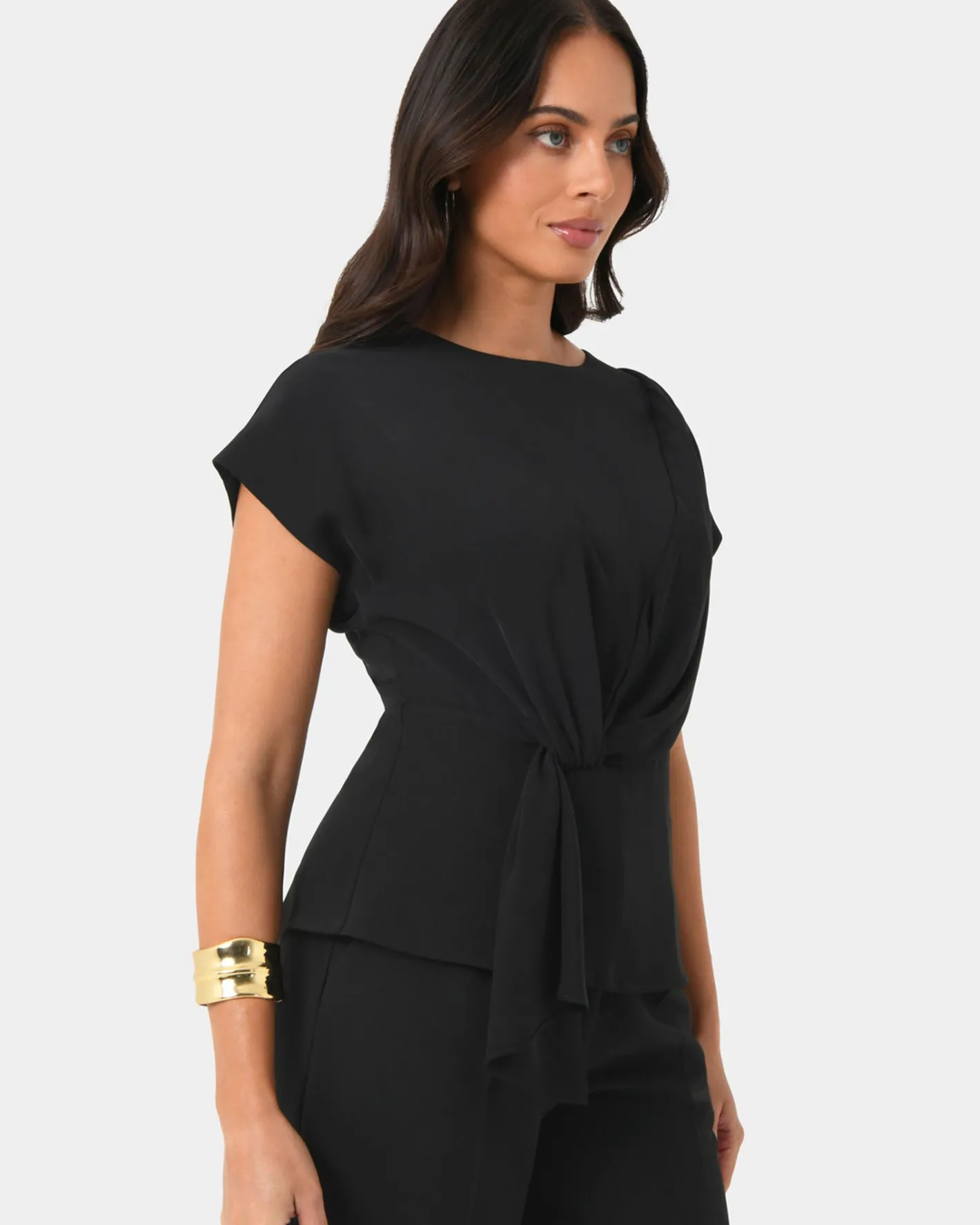 Forcast Athena Draped Top Black Online