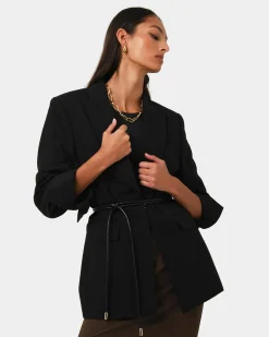 Forcast August Leather Rope Belt Black Sale