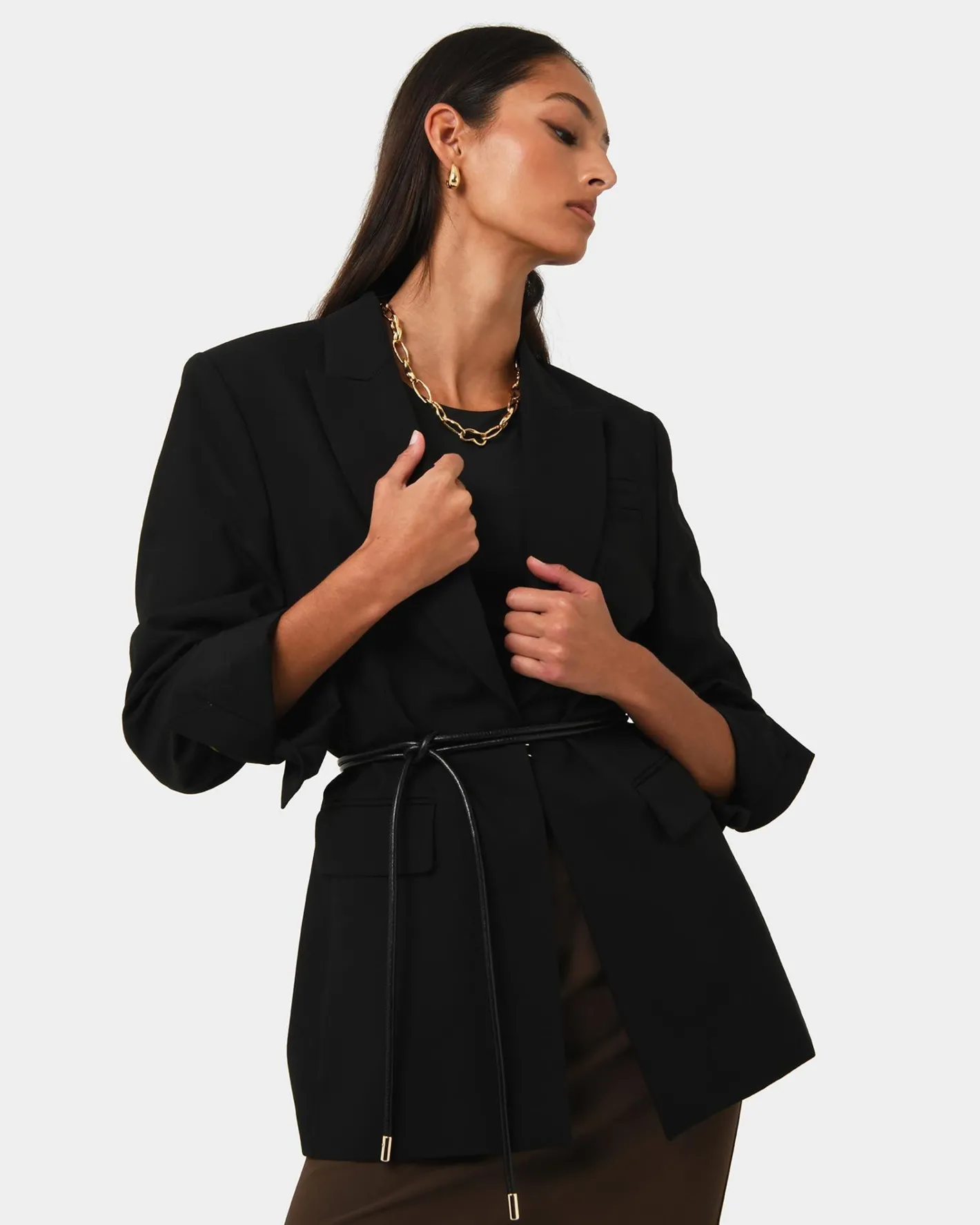 Forcast August Leather Rope Belt Black Sale