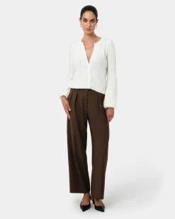 Forcast Aura Fluffy Knit Cardigan Ivory