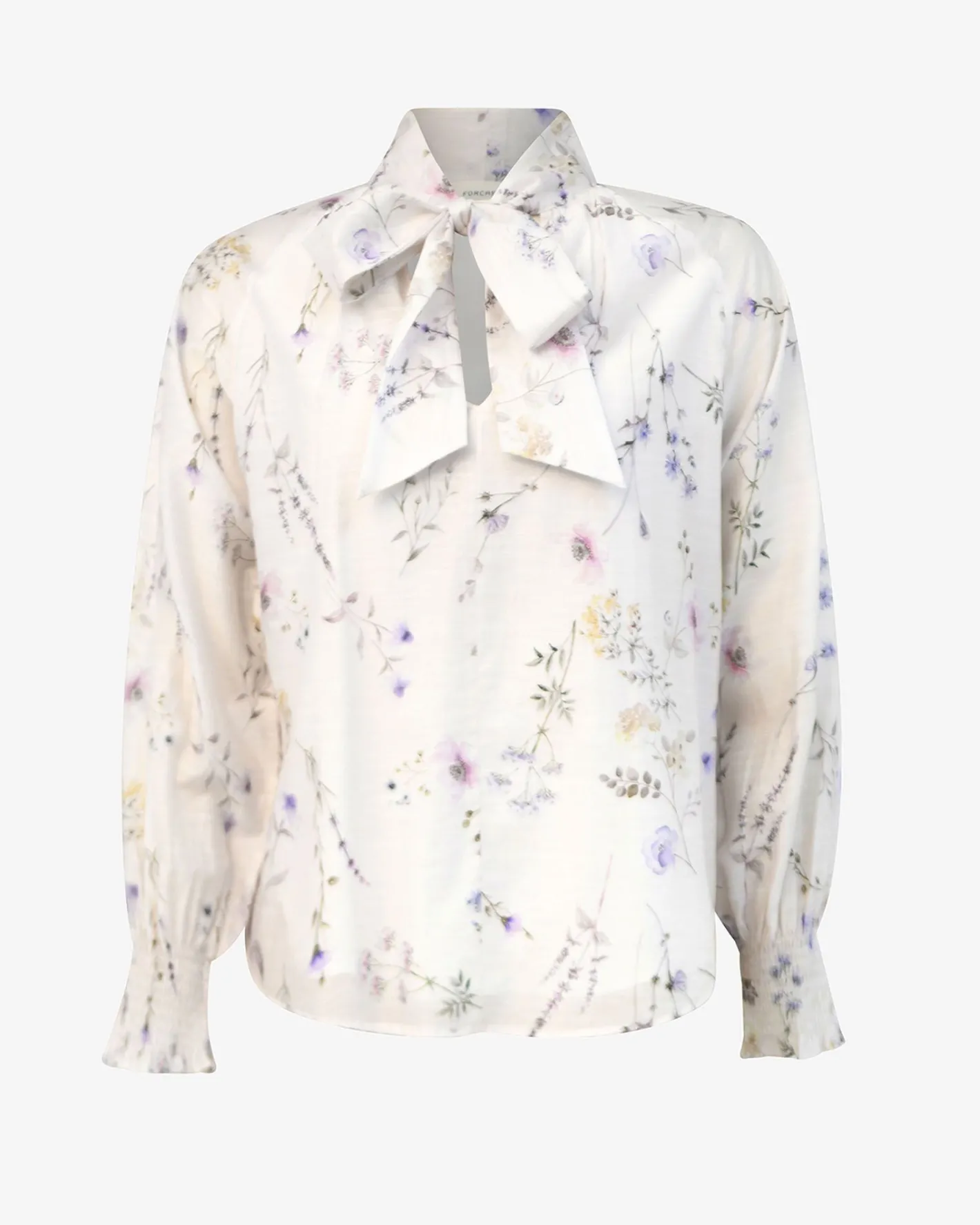 Forcast Aurae Floral Tie Blouse Ivory Floral Online