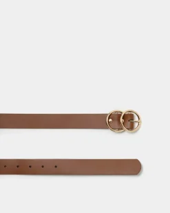 Forcast Austin Leather Belt Tan New