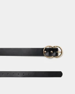 Forcast Austin Leather Belt Black