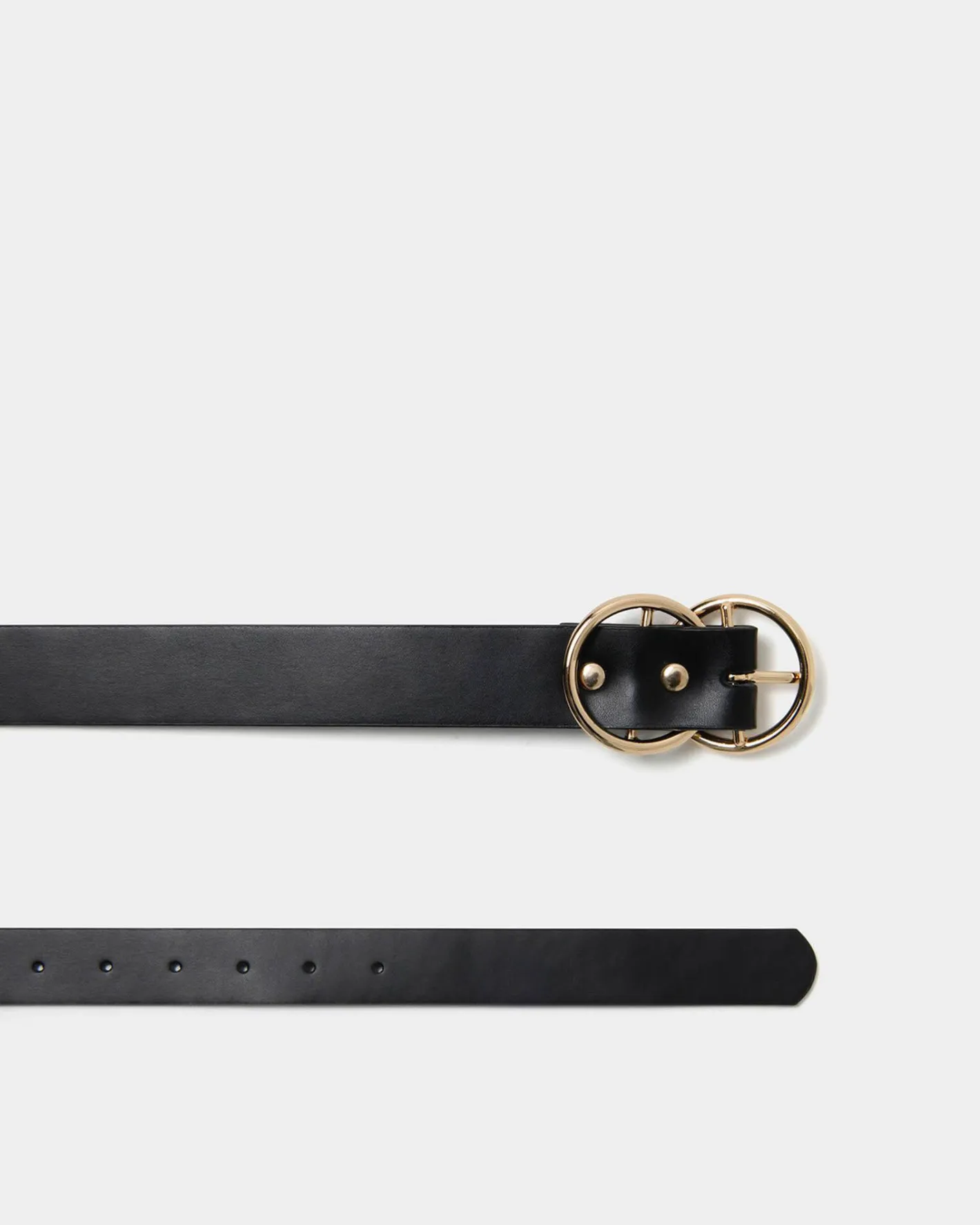 Forcast Austin Leather Belt Black
