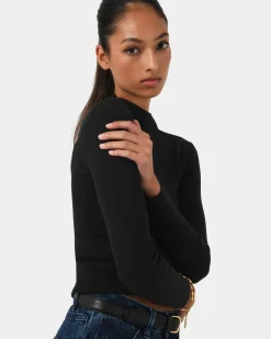 Forcast Avelyn Mock Neck Knit Black Outlet