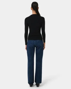 Forcast Avelyn Mock Neck Knit Black Outlet
