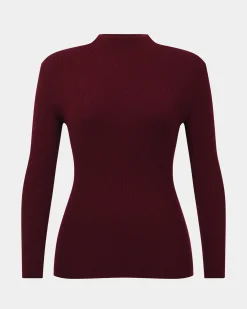 Forcast Avelyn Mock Neck Knit Wine Outlet