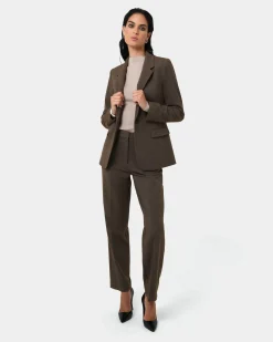 Forcast Aviya Single Breasted Blazer Sepia