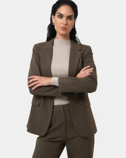 Forcast Aviya Single Breasted Blazer Sepia