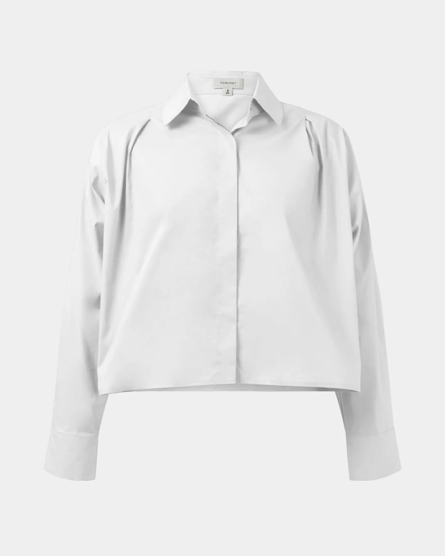 Forcast Baire Pleated Crop Shirt White Hot