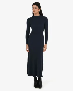 Forcast Bambi Knit Midi Dress Navy Discount