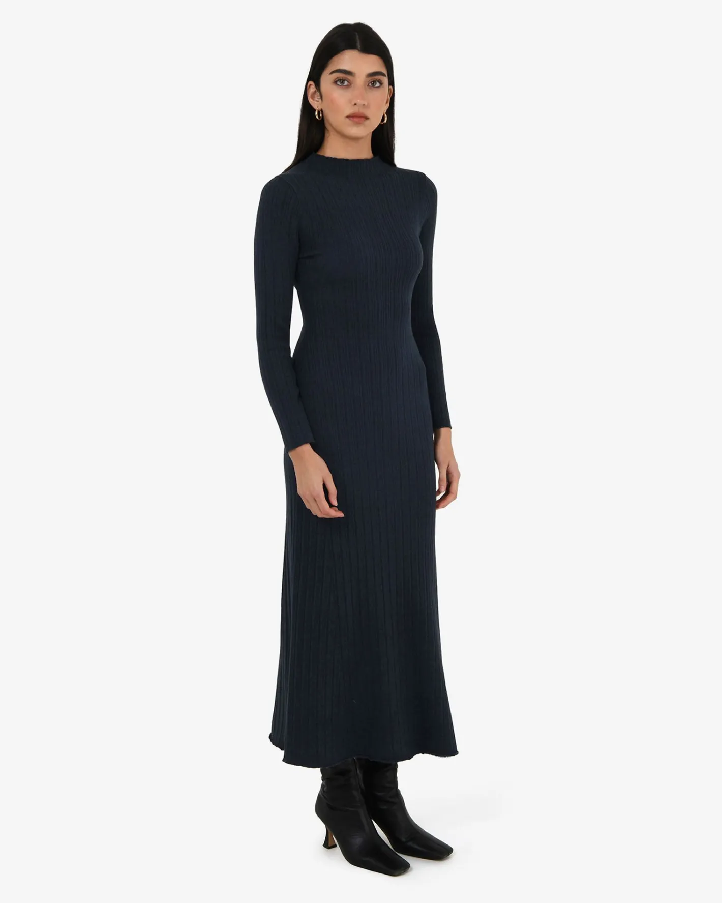Forcast Bambi Knit Midi Dress Navy Discount