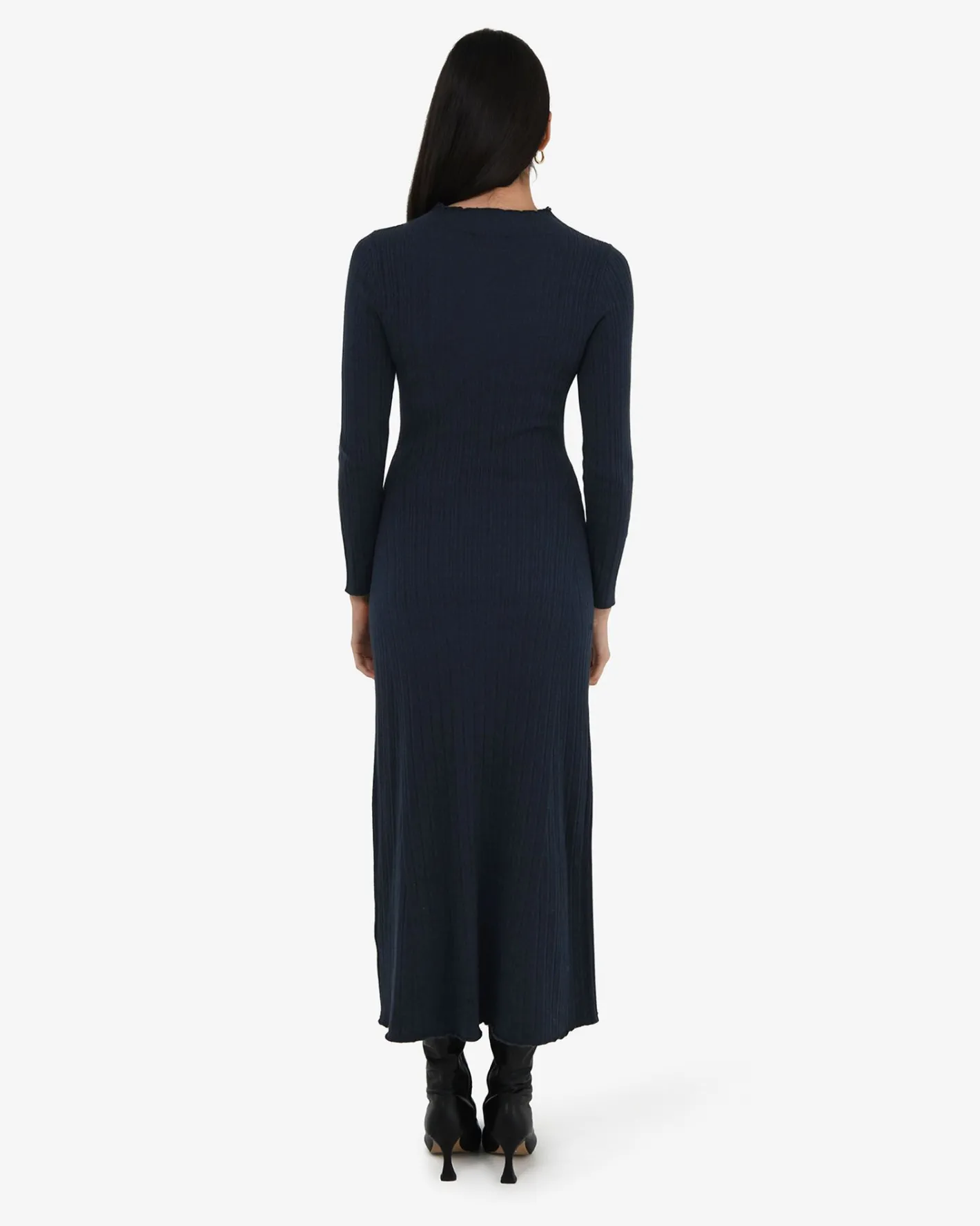 Forcast Bambi Knit Midi Dress Navy Discount