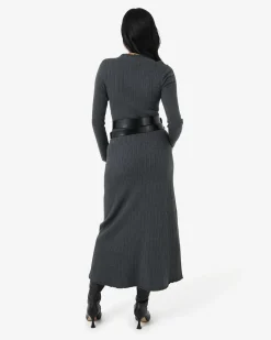 Forcast Bambi Knit Midi Dress Charcoal Best