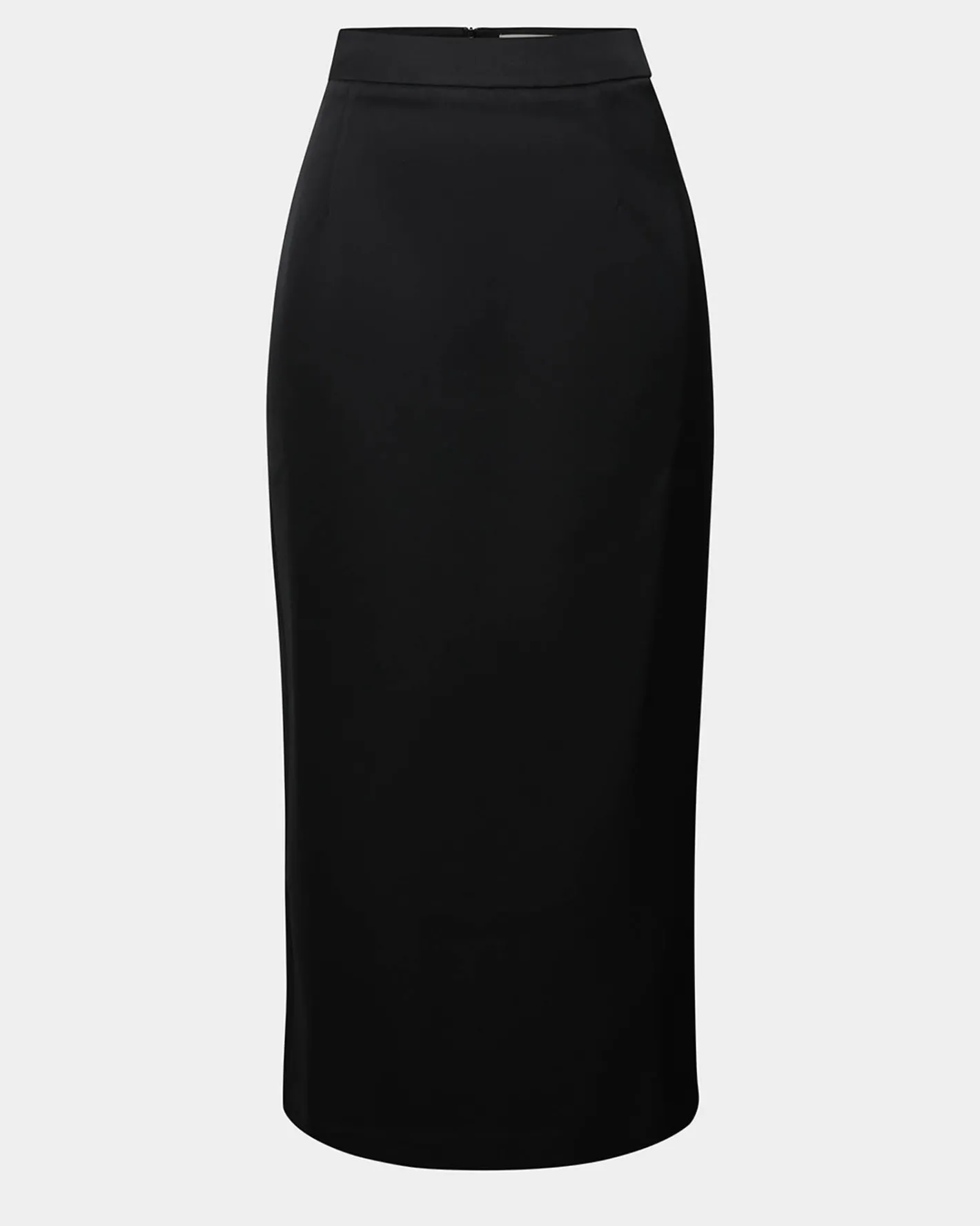 Forcast Bel Tailored Satin Midi Skirt Black New