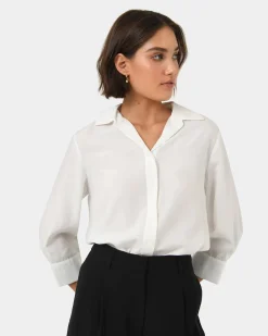 Forcast Bella 3/4 Sleeve Shirt Ivory Online