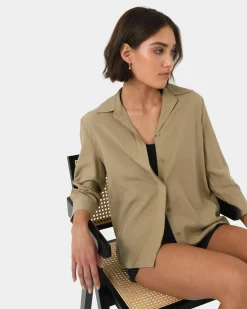 Forcast Bella 3/4 Sleeve Shirt Safari Beige Discount