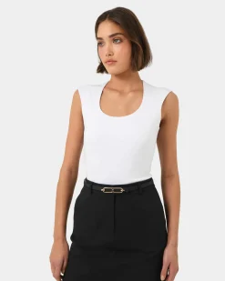 Forcast Bellarose Leather Belt Black Discount