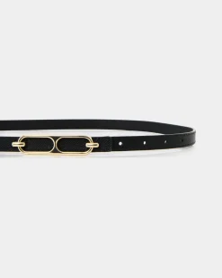 Forcast Bellarose Leather Belt Black Discount