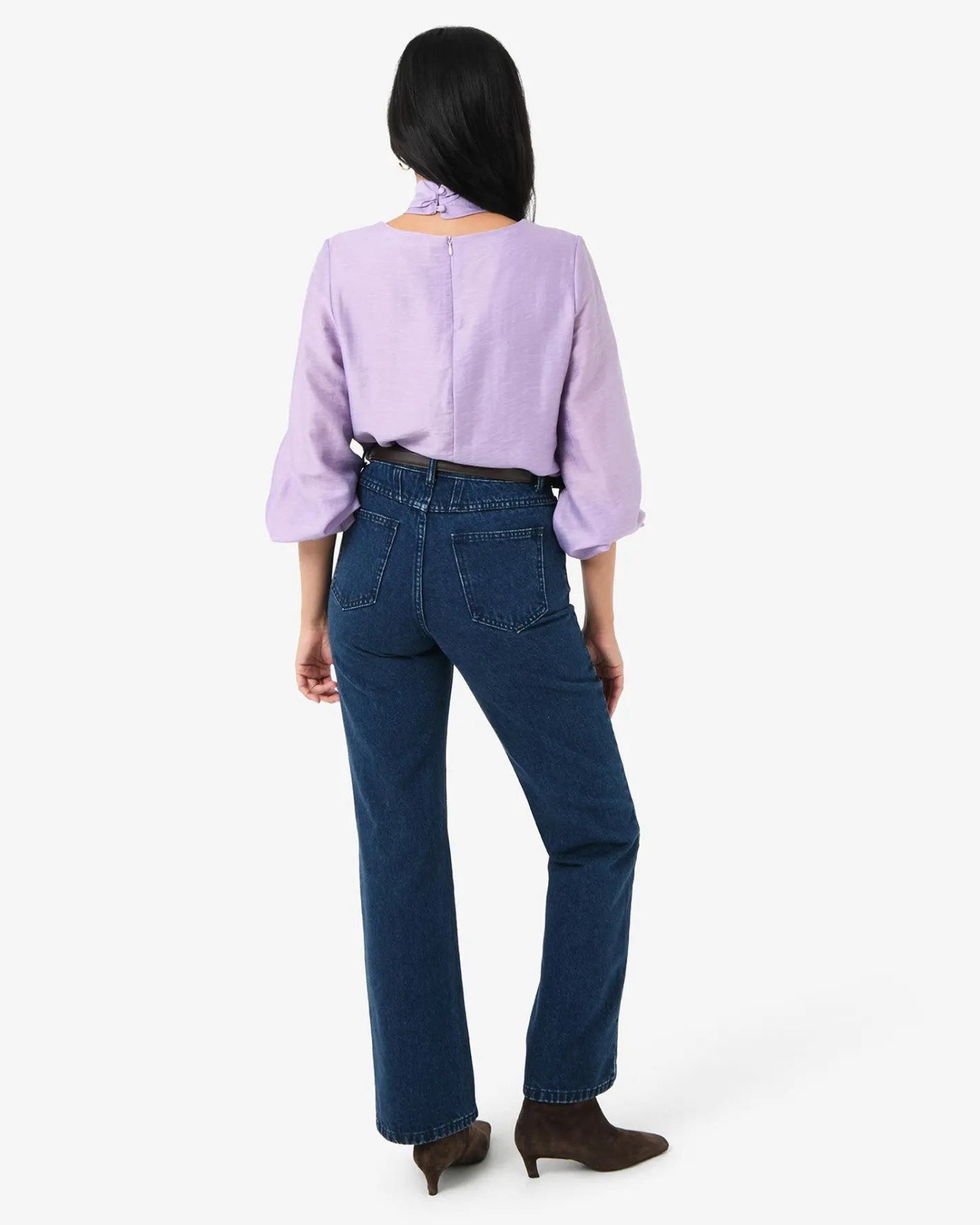 Forcast Bellini Twist Neck Blouse Lilac Hot