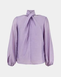Forcast Bellini Twist Neck Blouse Lilac Hot