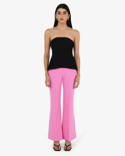 Forcast Belmore Crepe Flared Pants Bubblegum Outlet